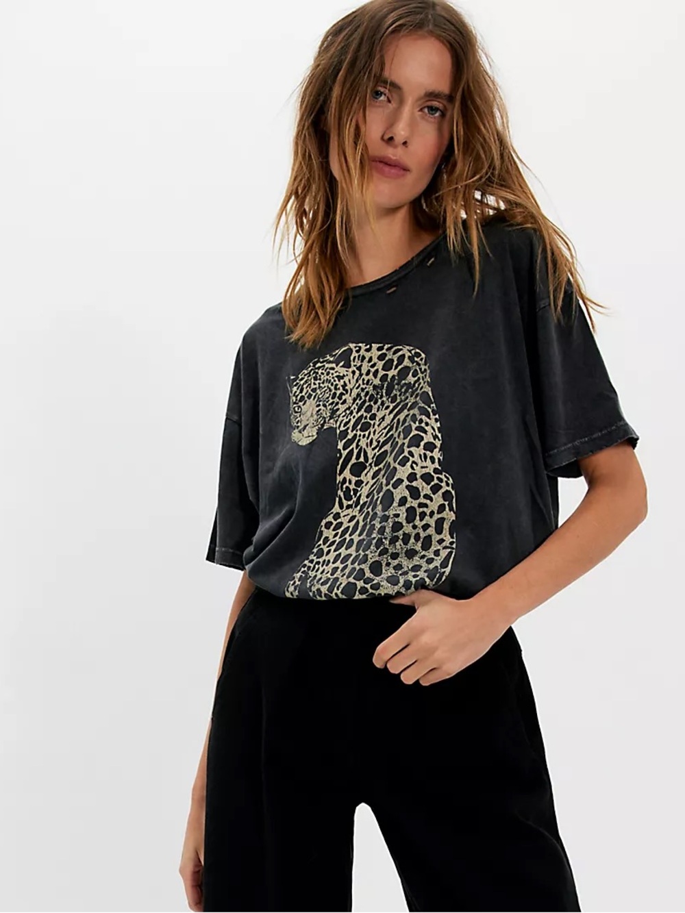 Free people Leopard Tee